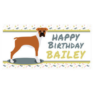 Bandera del cumpleaños del perro de perrito del