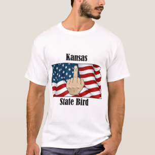 Bandera del dedo medio de la camiseta de la camise