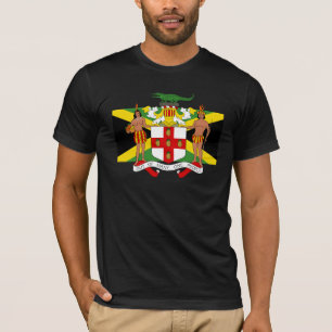 Bandera del Escudo de Jamaica con camiseta fija