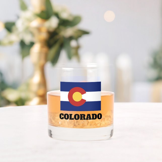 Bandera del estado de Colorado: vaso de whisky per (Insitu (Boda))