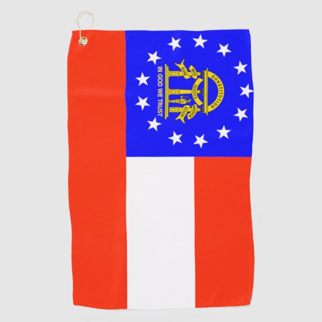Bandera del Estado de Georgia sobre toalla de golf (Anverso)