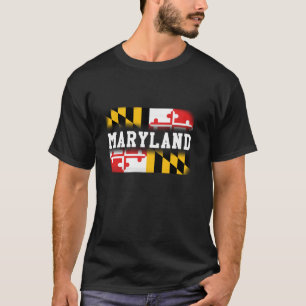 Bandera del Estado de Maryland Camisa de Tee de La