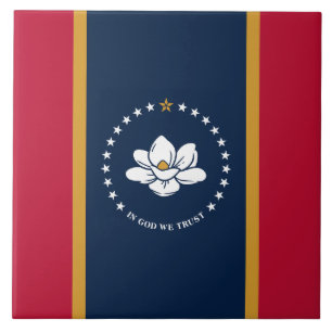 Bandera del estado de Mississippi en baldosa