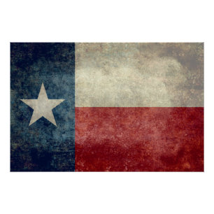 Bandera del estado de Texas, poster de arte de est