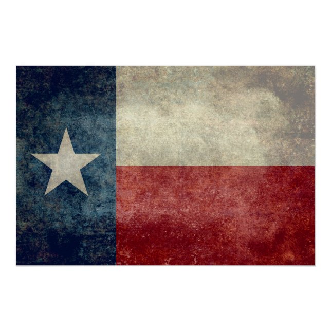 Bandera del estado de Texas, poster de arte de est (Anverso)