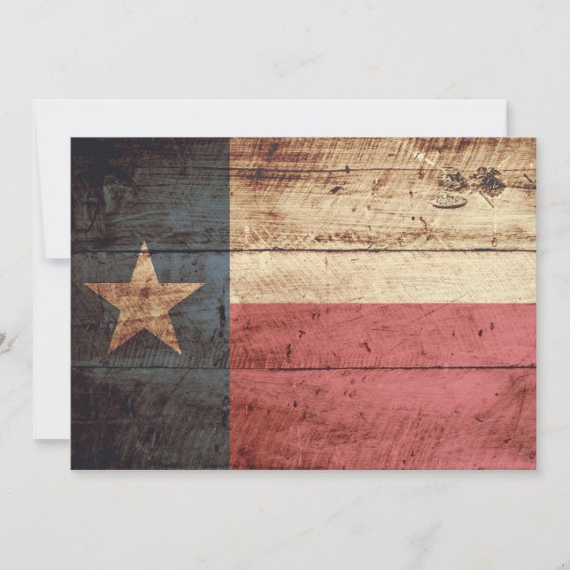 Bandera del Estado de Texas sobre grano de madera  (Anverso)