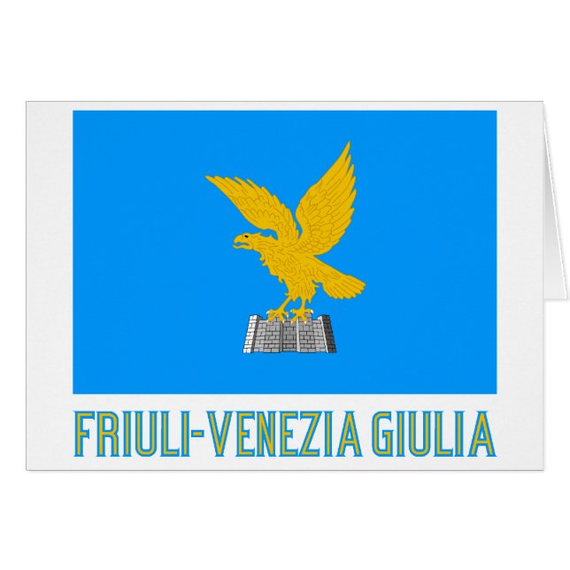 Bandera del Friuli-Venezia Giulia con nombre (Anverso (Horizontal))