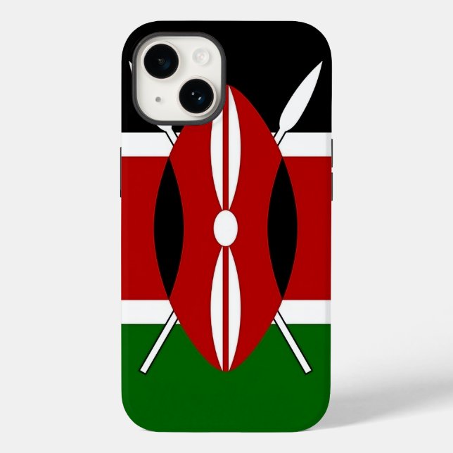Bandera del Funda Mate Kenya para iPhone 14 de App (Reverso )