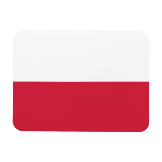 Bandera del imán flexible premium de Polonia (Horizontal)
