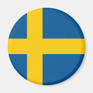 Bandera del imán redondo de Suecia