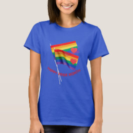 Bandera del orgullo arcoiris Corazón amor camiseta