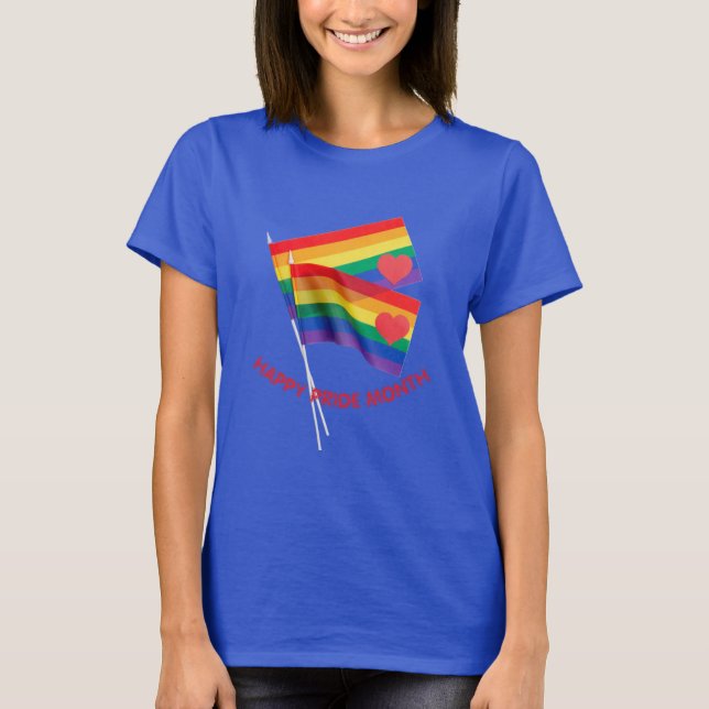 Bandera del orgullo arcoiris Corazón amor camiseta (Anverso)