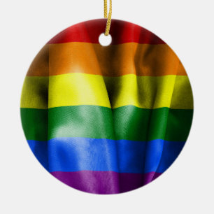 Bandera del Orgullo Gay Cerámica Ronda Ornamento 