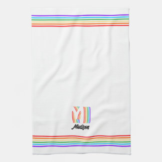 Bandera del Orgullo Gay Monograma Toalla de Cocina