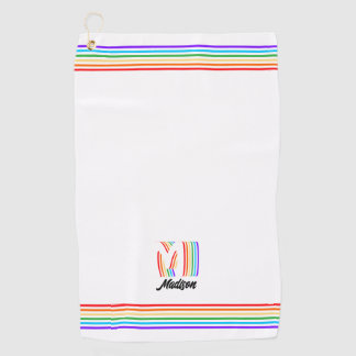 Bandera del Orgullo Gay Monograma Toalla de Golf