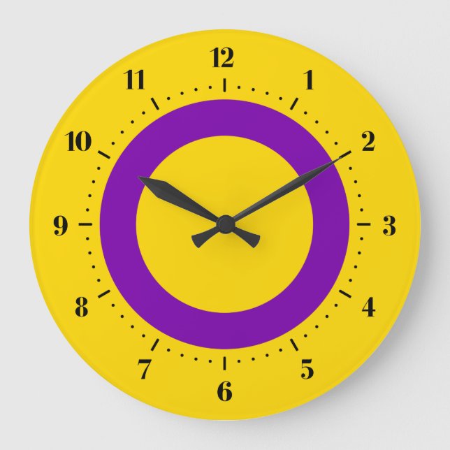 Bandera del orgullo intersexual reloj grande (Anverso)