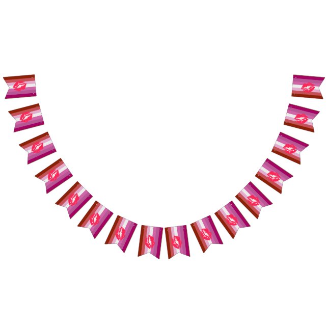 Bandera del Orgullo Lésbico con lápiz labial (Todo)