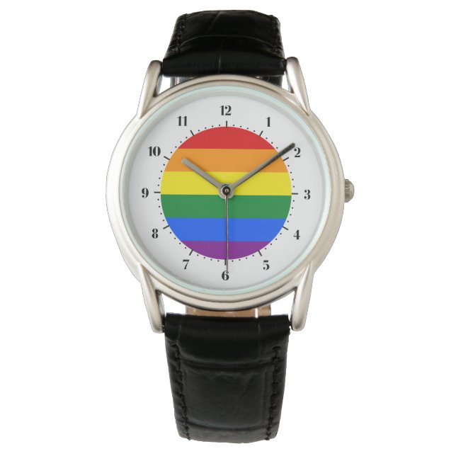 Bandera del orgullo LGBT reloj de pulsera (Anverso)