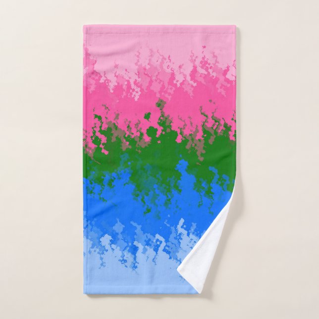 Bandera del Orgullo Omniromántico Abstracto Trippy (Toalla de mano)