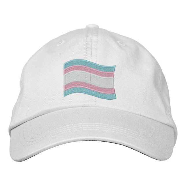 Bandera del Orgullo Trans Borrada Gorra de Béisbol (Anverso)