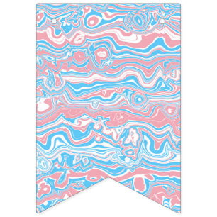 Bandera del orgullo trans Trippy Boho Groovy Wavy
