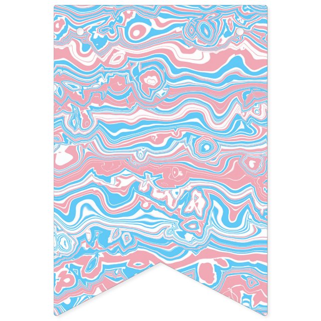Bandera del orgullo trans Trippy Boho Groovy Wavy  (Primera bandera)
