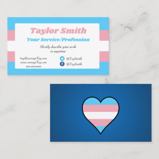 Bandera del Orgullo Transgénero / tarjeta de visit
