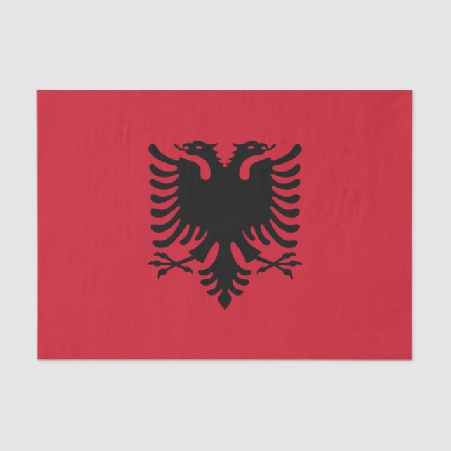 Bandera del papel de los tejidos de Albania (Anverso)