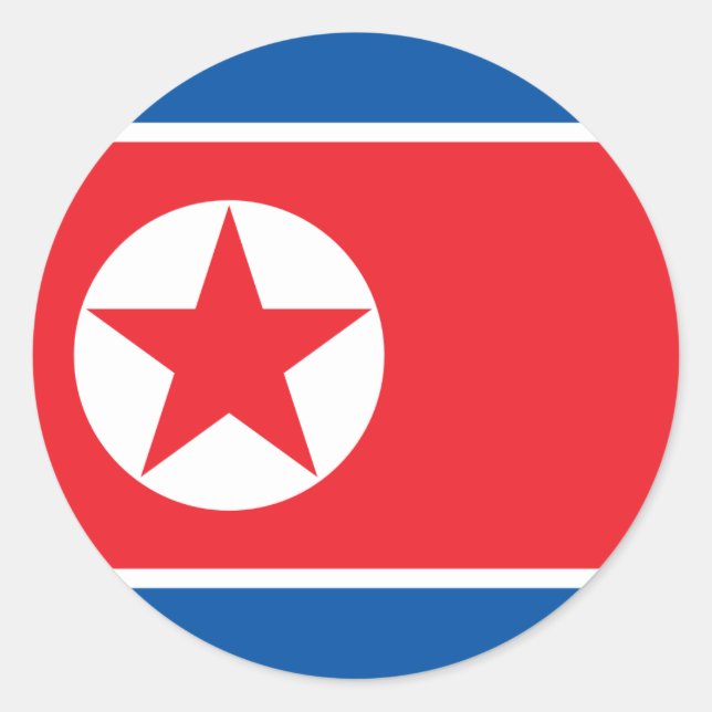 Bandera del Pegatina de Corea del Norte (Anverso)