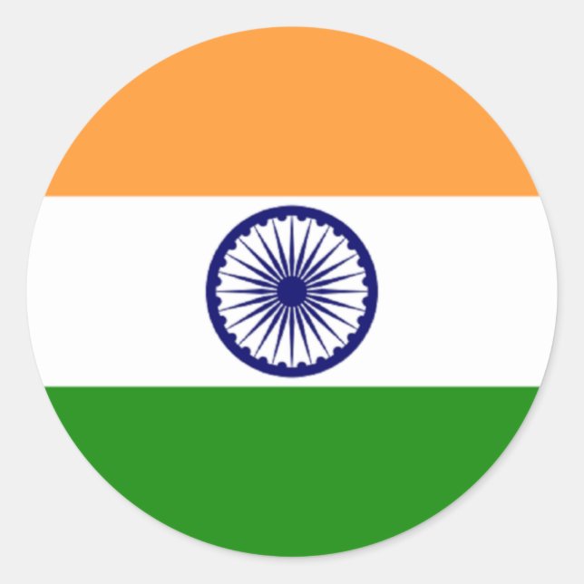 Bandera del Pegatina de la India (Anverso)
