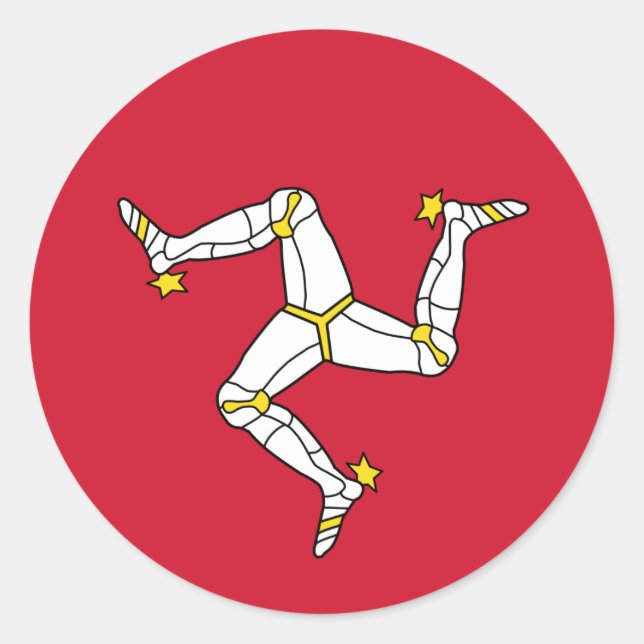 Bandera del Pegatina de la Isla de Man (Anverso)