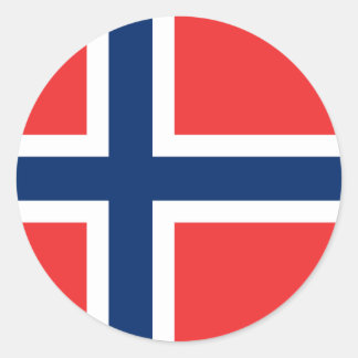 Bandera del Pegatina de Noruega (Círculo)
