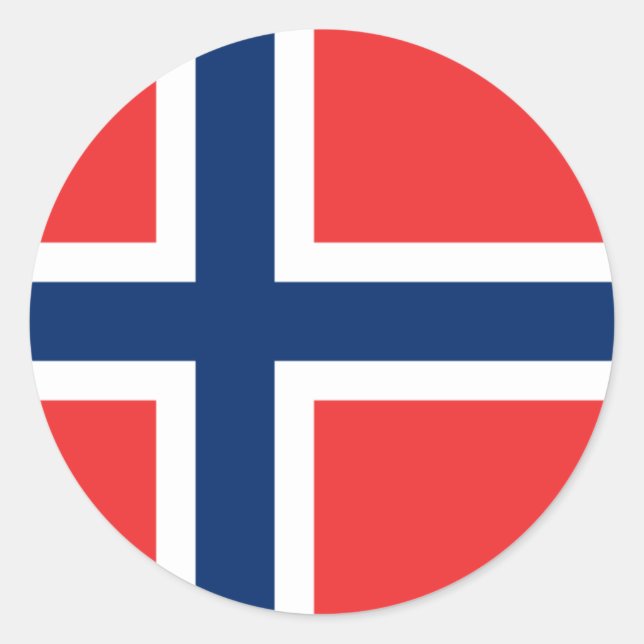 Bandera del Pegatina de Noruega (Círculo) (Anverso)