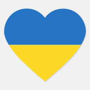 Bandera del Pegatina del corazón de Ucrania