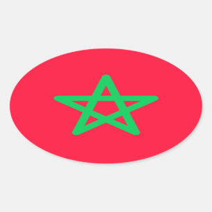 Bandera del Pegatina Oval de Marruecos