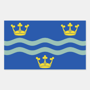 Bandera del Pegatina rectangular de Cambridgeshire
