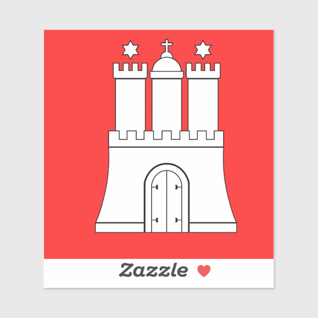 Bandera del Pegatina Vinyl de Hamburgo (Hoja)