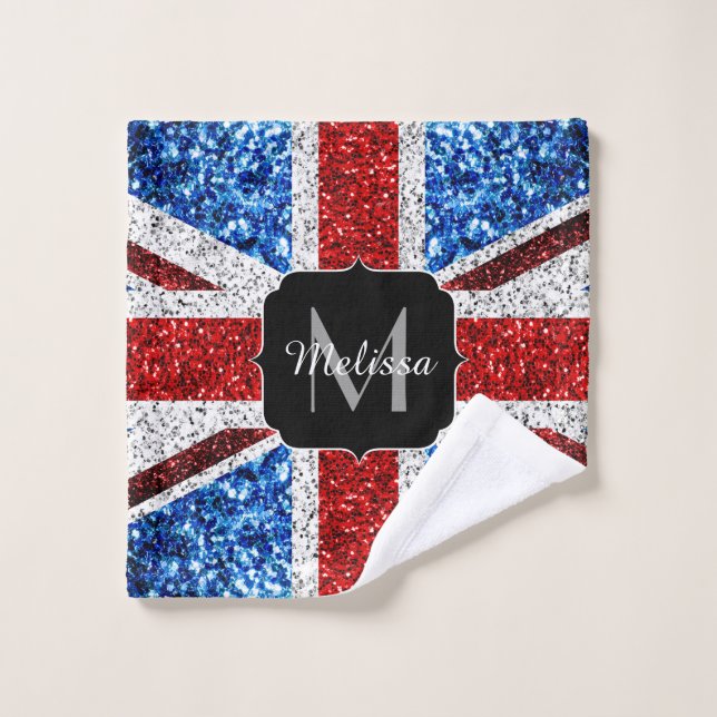 Bandera del Reino Unido azul rojo brillante purpur (Toallita)