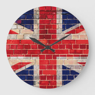 Bandera del Reino Unido en un reloj de pared de la