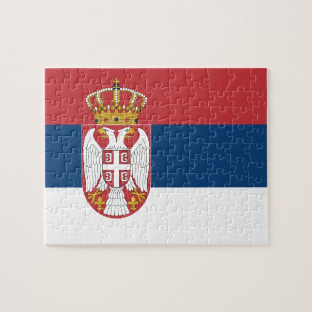 Bandera del rompecabezas de la foto de Serbia (Horizontal)