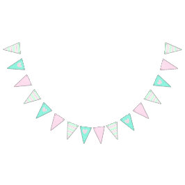 Bandera del rosa, verde azulada y rayada del