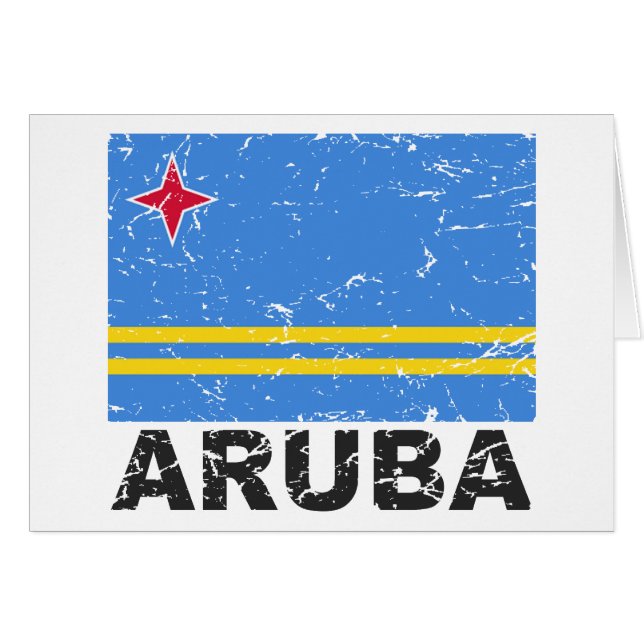 Bandera del vintage de Aruba (Anverso (Horizontal))