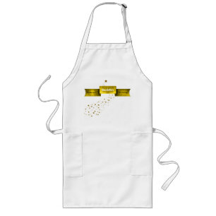 Bandera dorada y delantal de encargo del cocinero