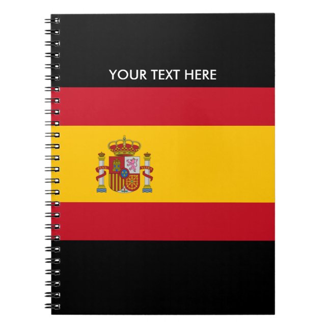 Bandera española del cuaderno espiral de encargo (Frente)