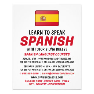 Bandera española, publicidad de cursos en español