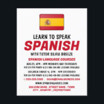 Bandera española, publicidad de cursos en español<br><div class="desc">Bandera Española,  Curso De Español Publicidad Volantes Por La Tienda De Tarjetas De Negocios.</div>