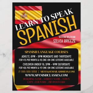Bandera española, publicidad de cursos en español