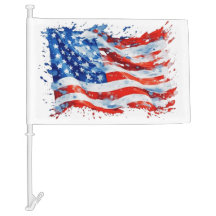 Bandera estadounidense acuarela 4 de julio