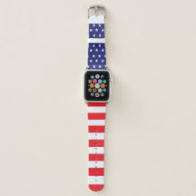 Bandera estadounidense Apple Watch Banda Roja Blan