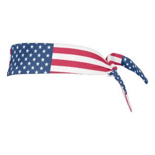 Bandera estadounidense atada con la cabeza